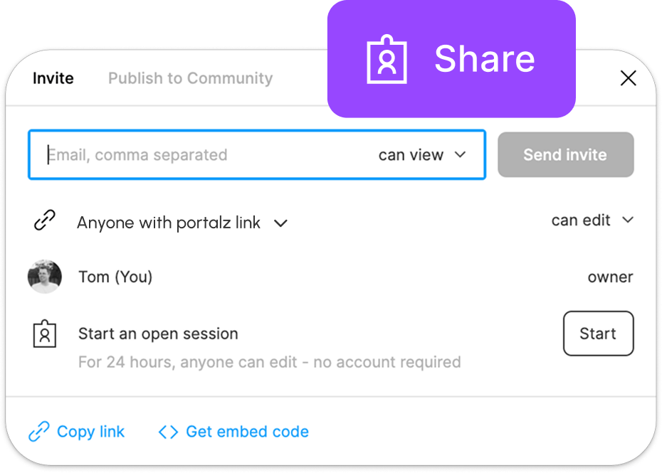 Team workspace collaboration board